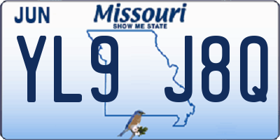MO license plate YL9J8Q