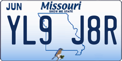 MO license plate YL9J8R