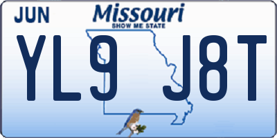 MO license plate YL9J8T