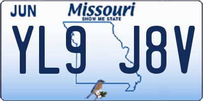 MO license plate YL9J8V