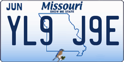 MO license plate YL9J9E