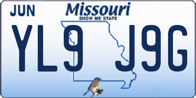 MO license plate YL9J9G