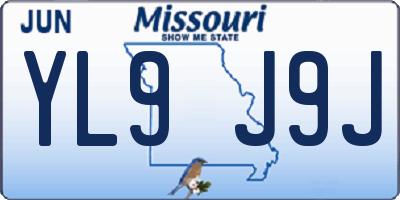 MO license plate YL9J9J