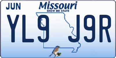 MO license plate YL9J9R