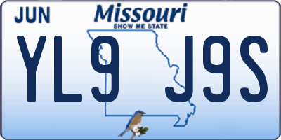 MO license plate YL9J9S