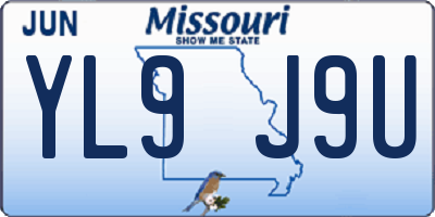 MO license plate YL9J9U