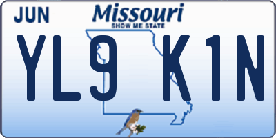 MO license plate YL9K1N
