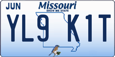 MO license plate YL9K1T