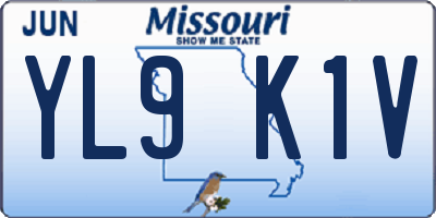 MO license plate YL9K1V