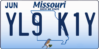 MO license plate YL9K1Y
