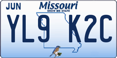MO license plate YL9K2C