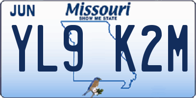 MO license plate YL9K2M