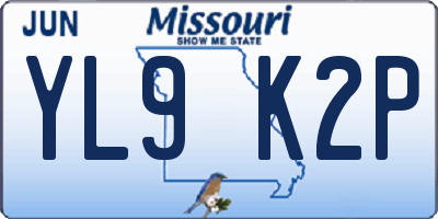 MO license plate YL9K2P