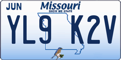 MO license plate YL9K2V