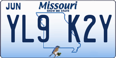 MO license plate YL9K2Y