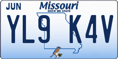 MO license plate YL9K4V