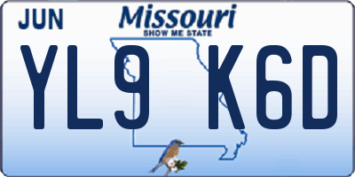 MO license plate YL9K6D