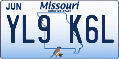 MO license plate YL9K6L