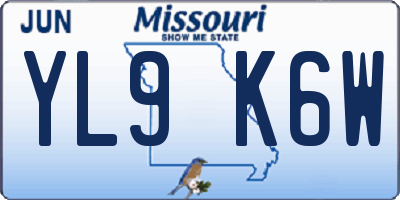 MO license plate YL9K6W