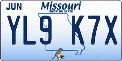 MO license plate YL9K7X