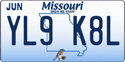 MO license plate YL9K8L