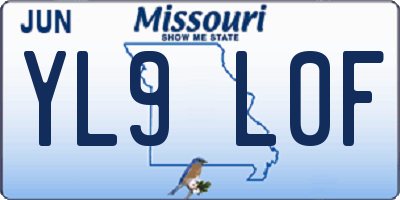 MO license plate YL9L0F