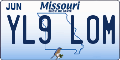 MO license plate YL9L0M