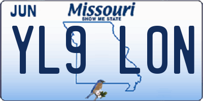 MO license plate YL9L0N