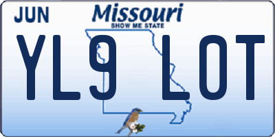 MO license plate YL9L0T