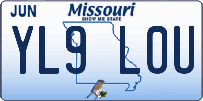MO license plate YL9L0U
