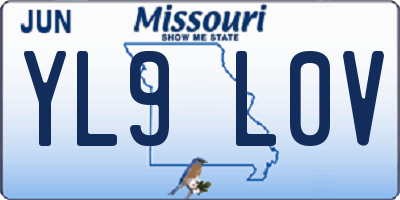 MO license plate YL9L0V