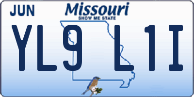 MO license plate YL9L1I