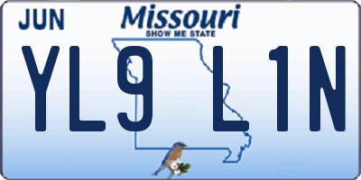 MO license plate YL9L1N