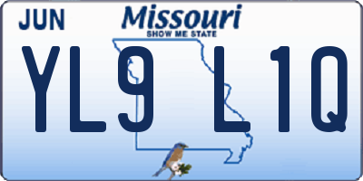 MO license plate YL9L1Q