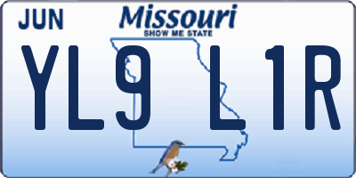 MO license plate YL9L1R