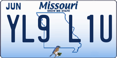 MO license plate YL9L1U