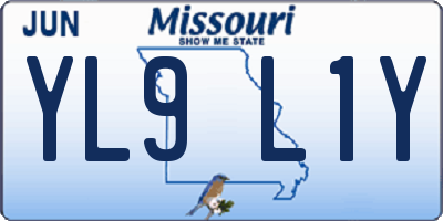 MO license plate YL9L1Y