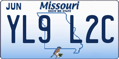MO license plate YL9L2C