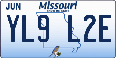 MO license plate YL9L2E