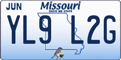 MO license plate YL9L2G