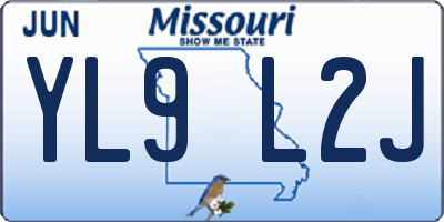 MO license plate YL9L2J