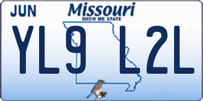 MO license plate YL9L2L