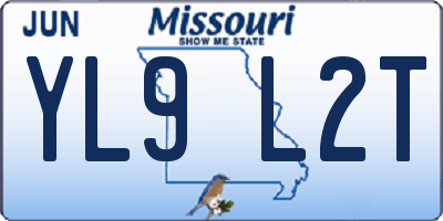 MO license plate YL9L2T