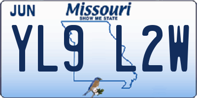 MO license plate YL9L2W