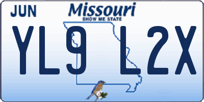 MO license plate YL9L2X