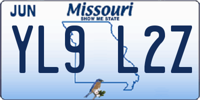 MO license plate YL9L2Z