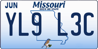 MO license plate YL9L3C