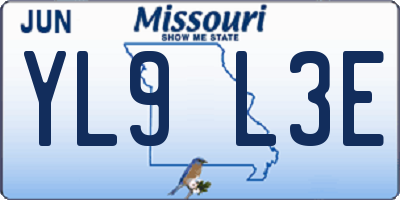 MO license plate YL9L3E