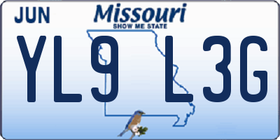 MO license plate YL9L3G