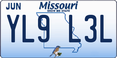 MO license plate YL9L3L